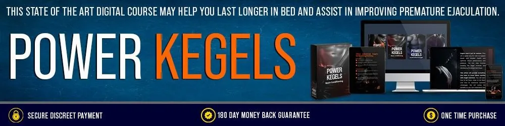 Power Kegels banner — pelvic floor training program for men